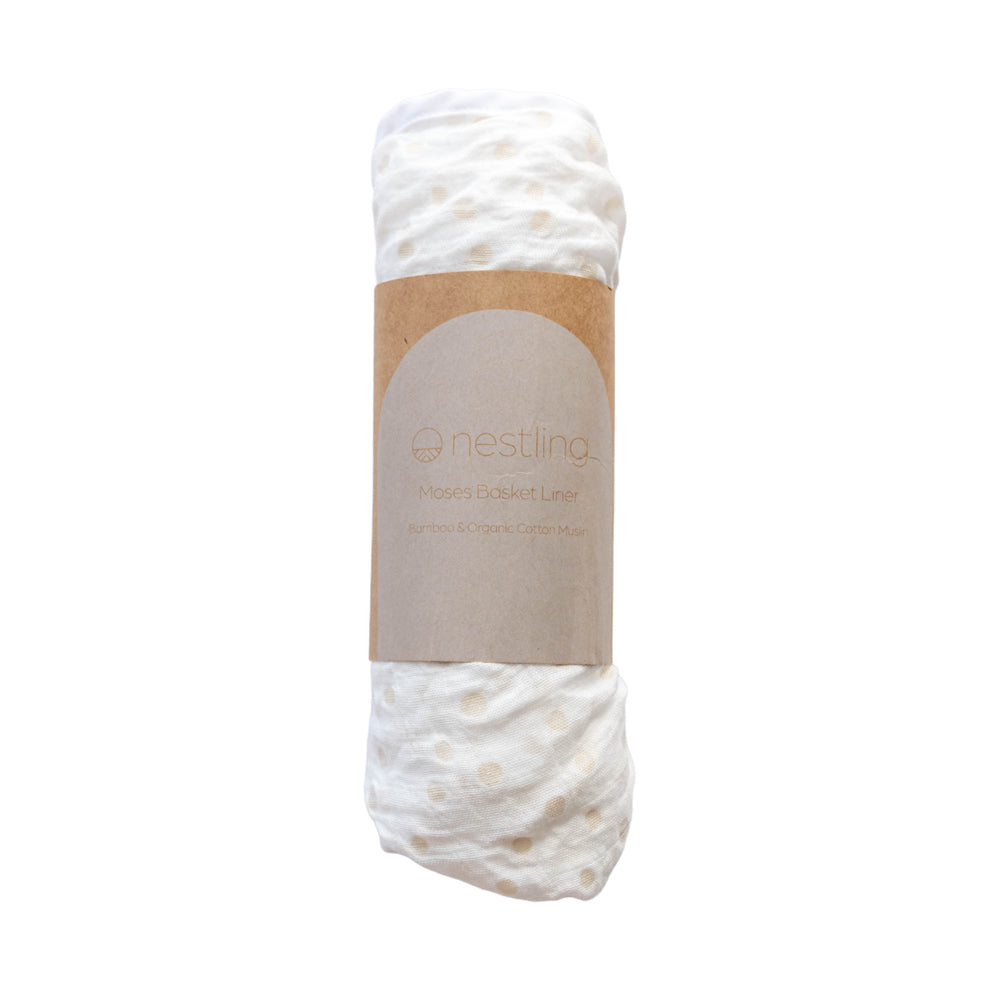 Moses Basket Muslin Liner - Oat