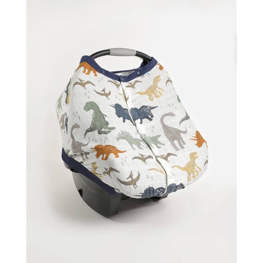 Muslin Car Seat Canopy - Dino Friends