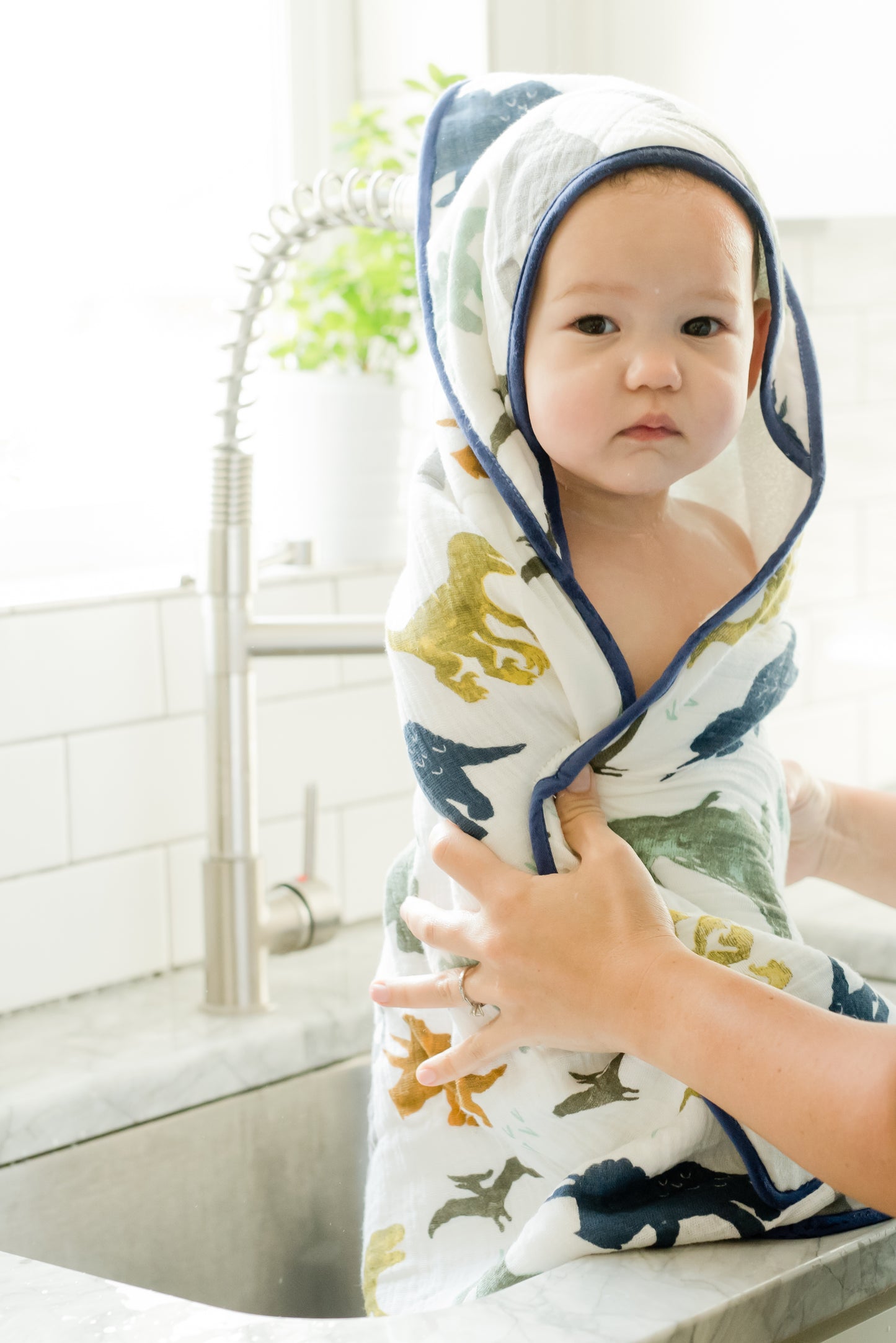 Hooded Towel & Wash Cloth - Dino Friends