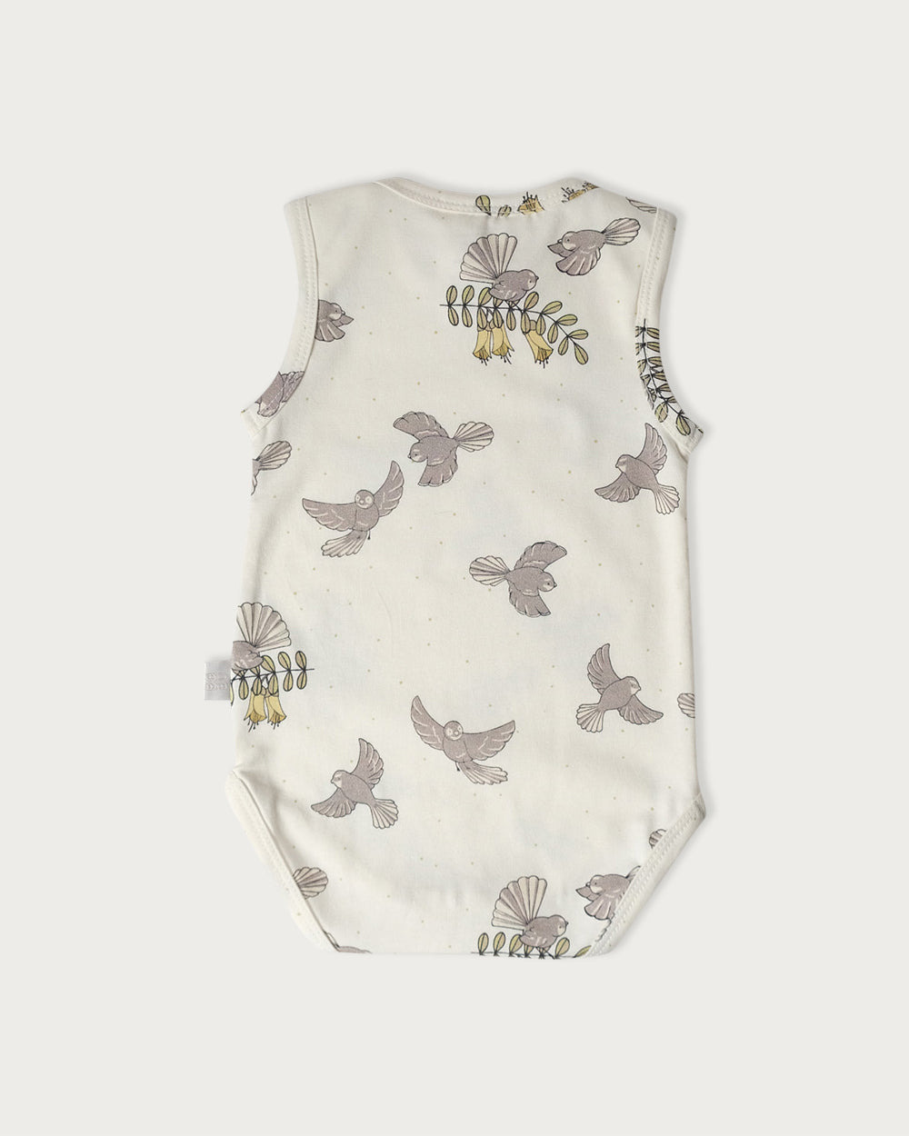 Cotton Singlet Bodysuit - Piwakawaka