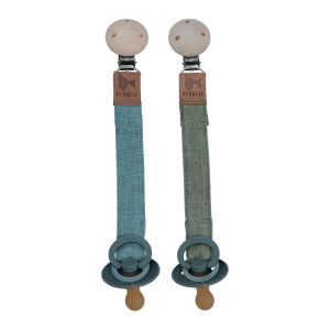 Pacifier Strap -  Blue Spruce & Olive - 2 pack