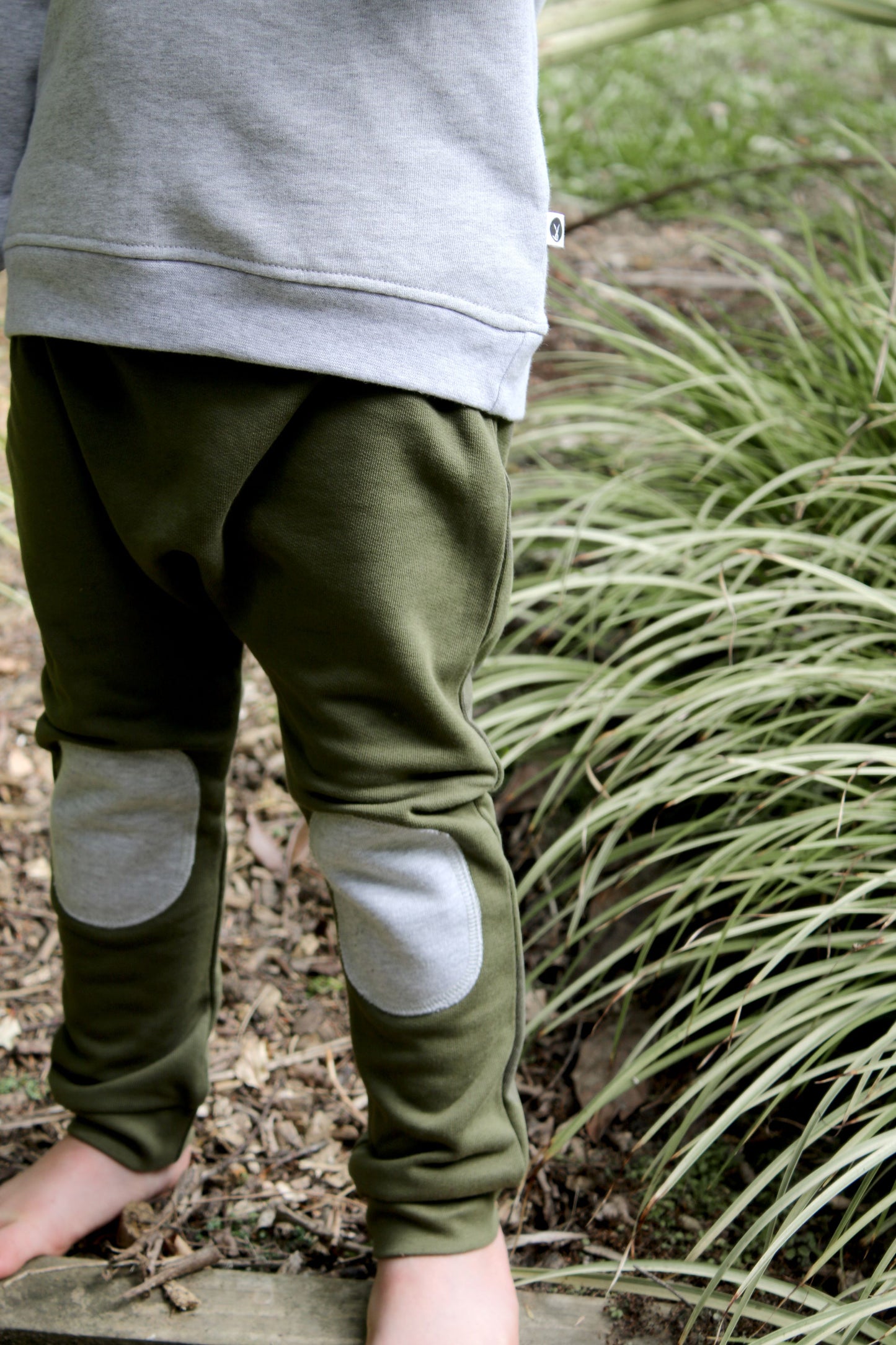 Drop Crotch Pants - Earth Green