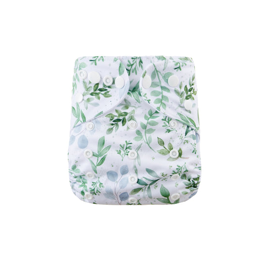 Greenery Cloth Nappy (Bamboo) - One Size Fits Most