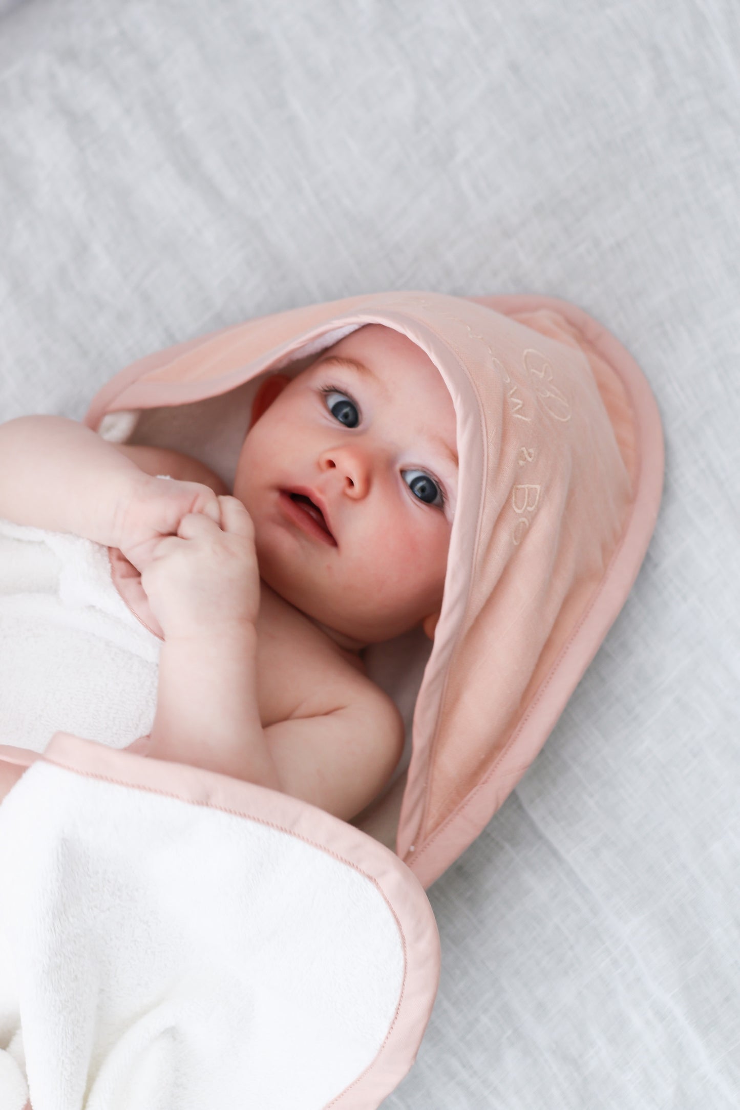 Baby Hooded Towel - Dusty Rose