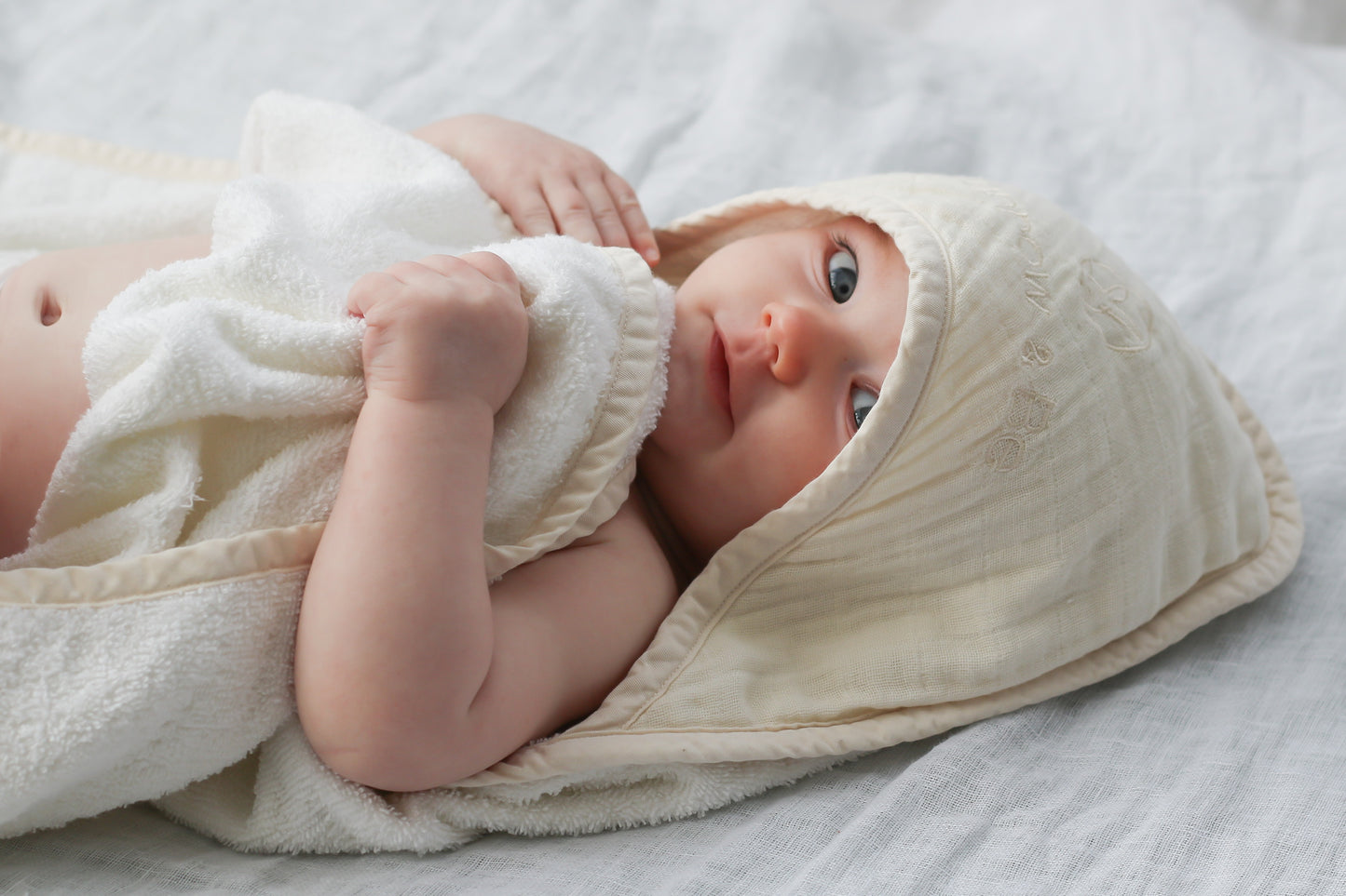 Baby Hooded Towel - Almond