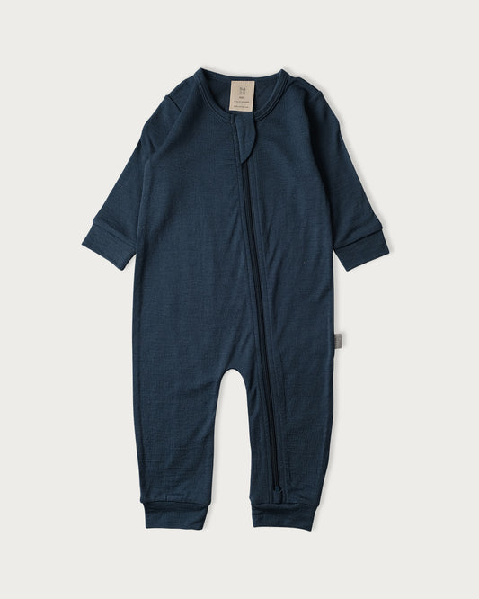 Merino All-in-One (Footless) - Denim