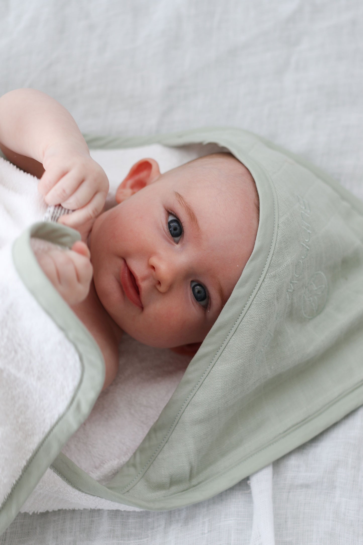 Baby Hooded Towel - Sage