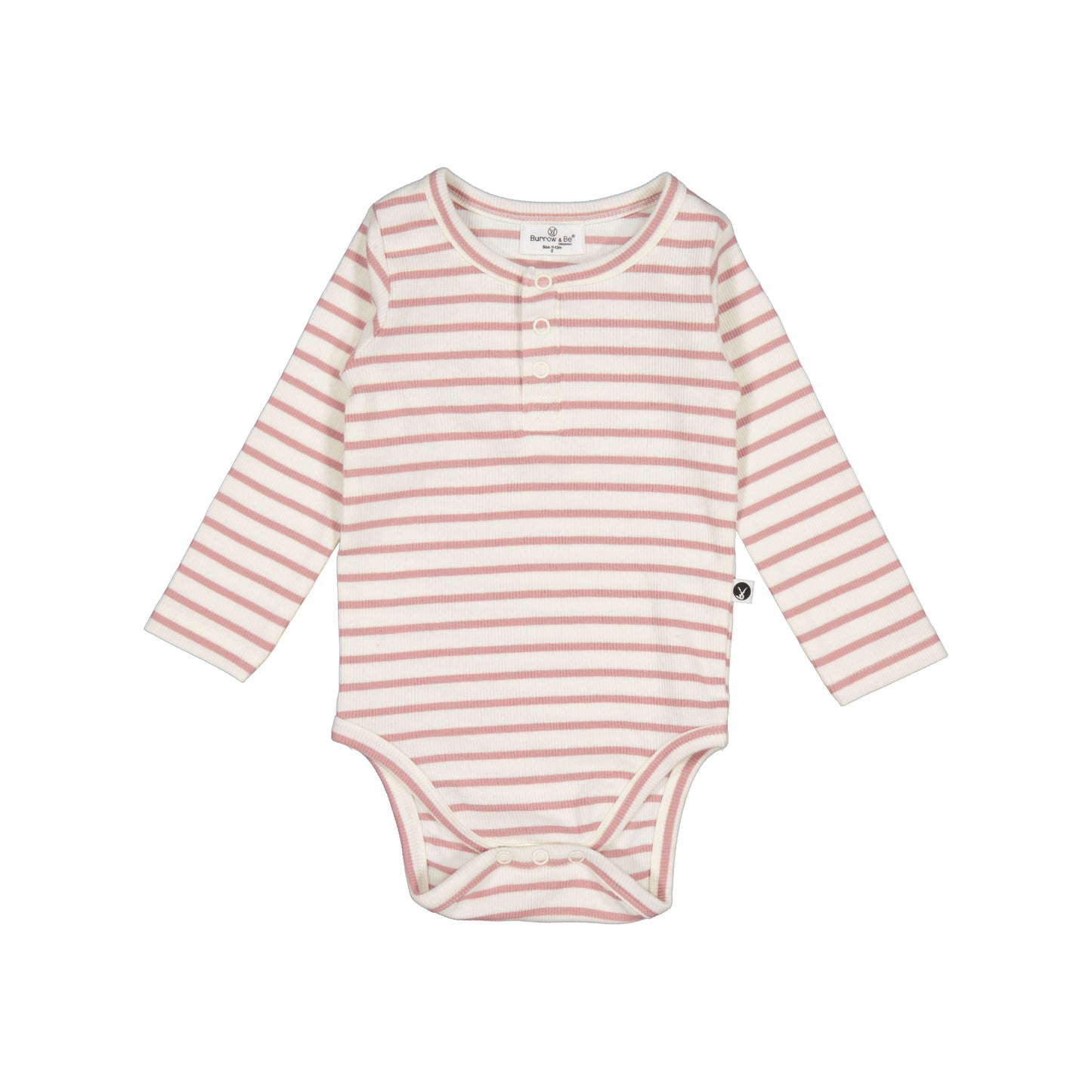 Rib Bodysuit - Dusty Rose Stripe