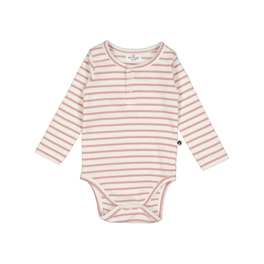 Rib Bodysuit - Dusty Rose Stripe